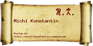 Michl Konstantin névjegykártya